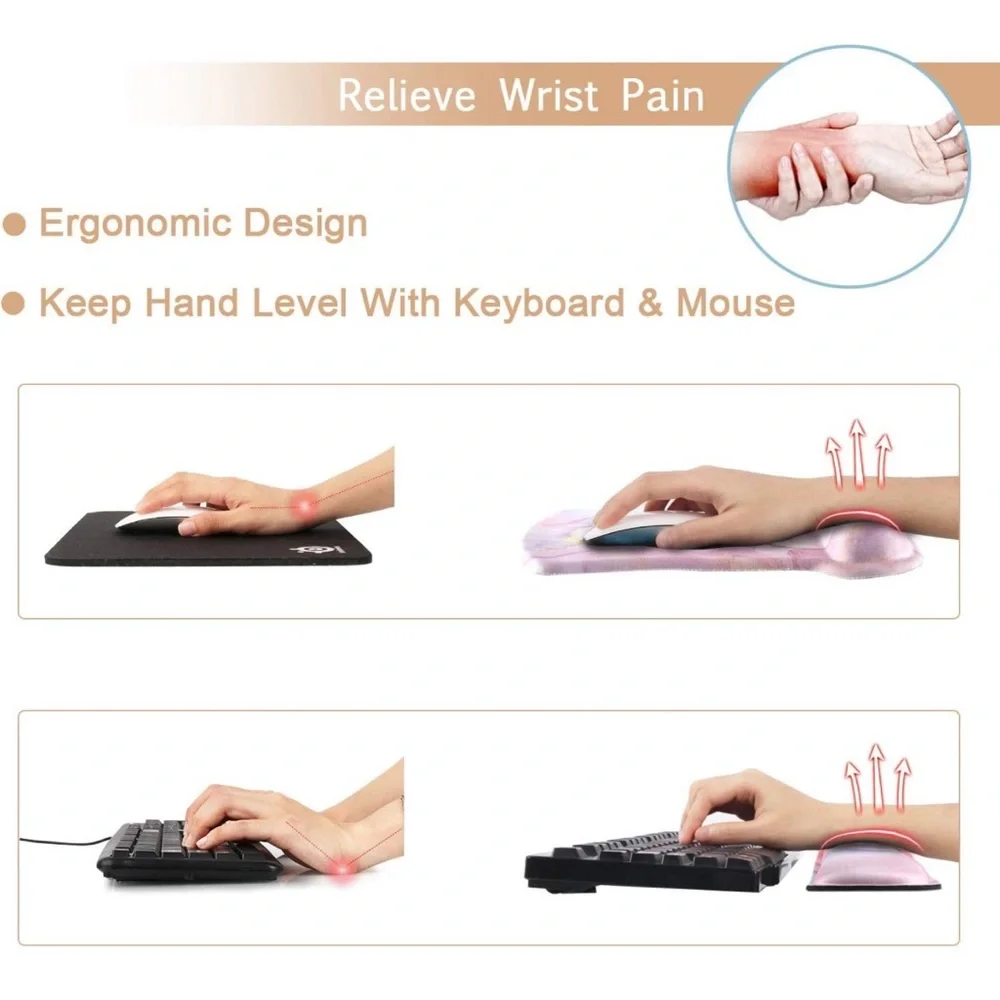 NWOT Marble Design Wrist Support & Mouse Pad - Picture 3 of 8